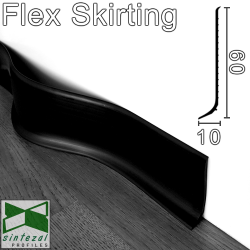 Гибкий плинтус для пола Progress Flex Skirting 60x10 мм., Чёрный