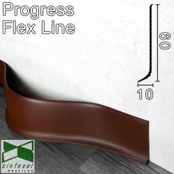 Гибкий плинтус для пола Progress Flex Skirting 60x10mm., Светло-Коричневый